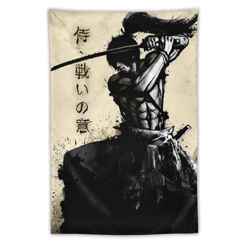 JOKIMAL Japanese Samurai Art Tapestry Poster Wall Art Wall DecorApartmentHome Dorm Wall Decorations for Living Room Bedroom Tapestries 40"x60" - color: Samurai 1