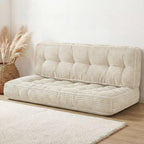 Vercraft 63 Inch Folding Sofa Bed Convertible Chair, 2-in-1 Convertible Boneless Sofa Floor Cushions Couch Mattress Oversized Corduroy Upholstered Sleeper Chair for Living Room Guest Apartment(Beige)