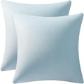 Euro Sham Covers 26x26 Light-Blue: Pack of 2 Cozy Soft Velvet Square Modern Luxury Decorative Throw Pillow Cases for Sofa Couch Living Room Bed Home Decor