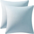 Throw Pillow Covers 18x18 Light-Blue: Pack of 2 Cozy Soft Velvet Square Modern Luxury Decorative Throw Pillow Cases for Sofa Couch Living Room Bed Home Decor