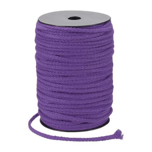 MECCANIXITY Macrame Cord 5mm x 295 ft Handmade Natural Cotton Rope, 8 Strand Twisted Braided Rope Cord for Plant Hanger Wall Hanging Dream Catcher Crafts Home Decoration, Dark Purple - color: Dark Purple