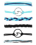 choice of all String Bracelets for Women Boho Wave Surfer Beach Wear Cute Bracelets Set Summer Friendship Jewelry Accessories Beach Stuff - color: E1:blue+black