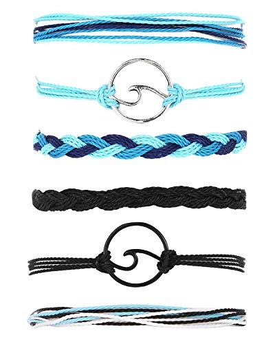 choice of all String Bracelets for Women Boho Wave Surfer Beach Wear Cute Bracelets Set Summer Friendship Jewelry Accessories Beach Stuff - color: E1:blue+black