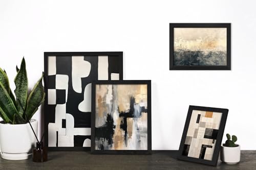 ANERZA 16 PCS Framed Black and White Abstract Wall Art Decor, Minimalist Wall Prints for Bedroom, Gallery Wall Frame Set, Posters for Living Room Aesthetic, Collage Kit, Dorm Artwork - color: Black and White, size: 12"x15" Framed