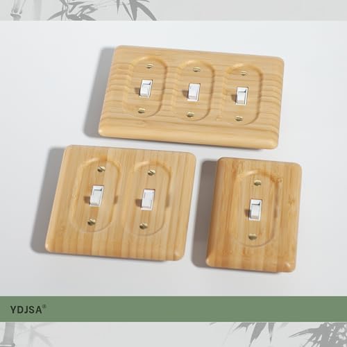 Decorative Light Switch Covers Bamboo Wood Switch Plate Covers Single Toggle Stylish Wood Switch Plate Covers - color: Bamboo, size: Single Toggle