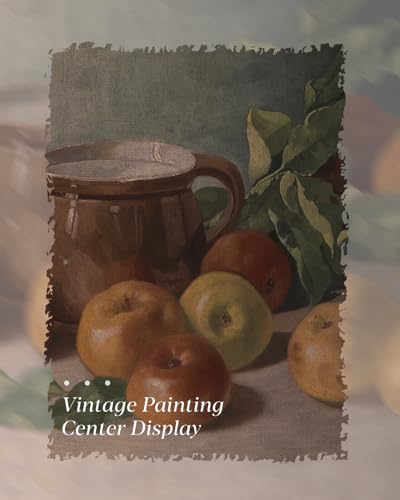 HUARCEY Gold Framed Vintage Wall Art for Living Room Harvest Apples Still Life Oil Painting Artwork Shelf Decor Abstract Picture Canvas Print Farmhouse Fruit Wall Decor Bedroom Kitchen Bathroom 8"x10" - color: Apple, size: 10"L x 8"W
