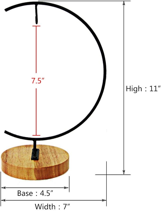 YY YEARCHY Awesomes Terrarium Ornament Display Stand Metal Stand Air Plant Stand Flower Pot Stand Holder Iron Pothook Stand for Hanging Glass Terrarium Globe Ball (2, Black)