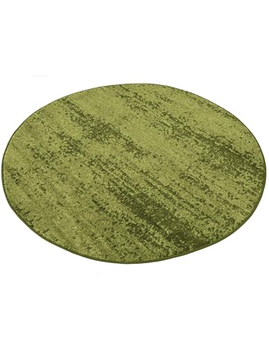 Rugs.com - Angelica Collection Rug – 4 Ft Round Green Easy-Clean Rug – Ideal for Entryways, Bedrooms, and Home Offices - color: Green, size: 4' (Round)