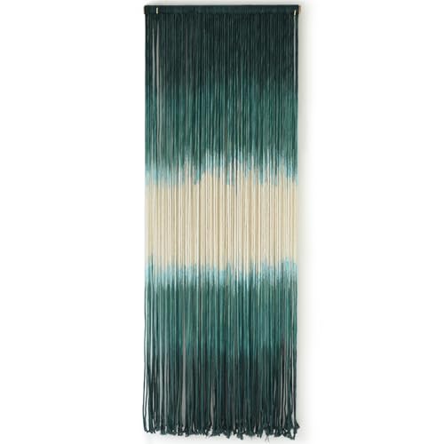 Macrame Wall Hanging Green Boho Handmade Ombre Wall Art Decor for Living Room Bedroom Fiber Art 15''W*39''L - color: Green