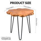 19.5 Inch Live Edge Side Table, Wood Small End Table with Waterproof, Rustic Accent Table Unique for Living Room, Bedroom, Home, Freeform - size: 19.5"D x 19.5"W x 20"H