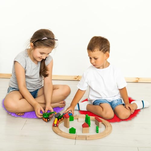 6 Pack Kids Crazy Carpet Circle Seats 16 Inch Round Floor Mat Kids Floor Cushions Soft Colorful Educational Classroom Rug for School Home Group Activity Learning Marker Playing Areas