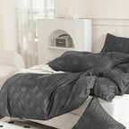 JELLYMONI Pillowcases King Size Grey 2 Pack Boho Plaid Bed Pillow Covers 20x36in Polyester Envelope Pillow Shams Tufted Bohemian Textured (Pillows are not Included) - color: 01 - Grey - Grid, size: 36" x 20" (Pack of 2)