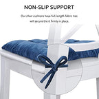 ELFJOY 4 Pack Chair Cushions for Dining Chairs Chair Pads Cushion for Kitchen Office Tufted Square Seat Cushion with Ties (16" Navy Velvet) - color: Navy