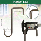 ESFUN 6 Pack 2 x 6 inch Fence Hooks Patio Hooks Brown Powder Coated Steel Hangers fits Easily for Vinyl Fences Indoor & Outdoor Hanging Lights, Plants & Planters, Bird Feeder, Pool Equipment