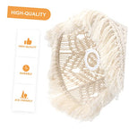 OSALADI Bohemian Macrame Lamp Shade Handmade Cotton Rope Woven Floor Lamp Cover 9.84X9.84X7.87 Inch for Bedroom Living Room Rustic Home Decor