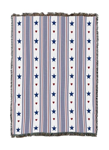 Pure Country Weavers Stars and Stripes - Americana Gift Tapestry Throw Blanket Woven from Cotton - Made in The USA (50X60) - color: Stars and Stripes, size: 50x60