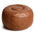 Thgonwid Unstuffed Moroccan Ottoman Pouf Cover, Ottoman Footstool Storage Solution, Bean Bag Chair, Foot Rest, Brown - color: Brown