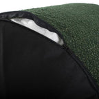 Howard Elliott Collection Barbet Round Foot Pouf Ottoman with Removable Zipper Cover, Woven Polyester Fabric Filled with Fiber and EPS Beads for Footrest or Extra Seating, 22x22x15 Inch, Forest - color: Green