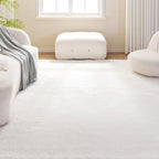 Amazon Basics Fluffy Washable Area Rug, Shaggy Carpet for Living Room, Bedroom, 5' W × 7' L, Cream - color: Cream, size: 5' x 7' (Rectangular)