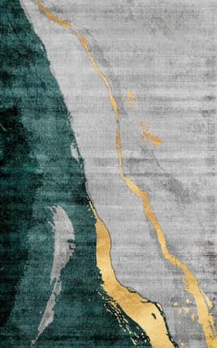 Turquoise Grey Gold Contemporary Modern Abstract Rug for Livingroom Bedroom Distressed Texture Soft Diningroom Home Office Area Rug 2x3 Indoor Outdoor Mat Carpet - color: E, size: 2x3