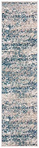 SAFAVIEH Madison Collection Runner Rug - 2'2" x 6', Grey & Blue, Modern Abstract Design, Non-Shedding & Easy Care, Ideal for High Traffic Areas in Living Room, Bedroom (MAD460K) - color: Grey/Blue, size: 2'2" x 6' (Runner)