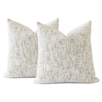 Textured Neutral Throw Pillow Covers 16x16 Inch Set of 2 Soft Woven Chenille Accent Boho Farmhouse Decorative Couch Pillow Covers for Modern Home Decor Bed Sofa Living Room - size: 16" x 16" (Pack of 2)