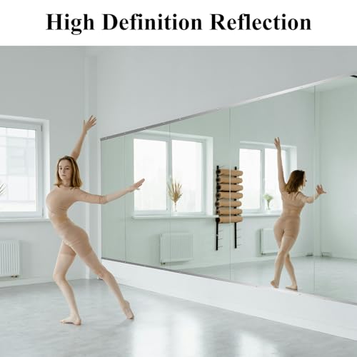 Ruomeng Home Gym Mirror, 55''x30''x2PCS Full Length, Large Frameless Body Mirror Tempered Glass for Gym, Workout, Yoga, Garage, Dance Studio - size: 55"x30"-2pcs