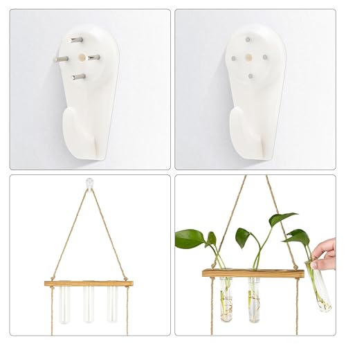 Hyindoor Wall Hanging Propagation Stations 3 Tired Wall Planter Terrarium with Wooden Stand and Glass Test Tubes Plant Hanger Flower Vase for Home Office Wall Decor Hydroponic Cuttings - size: Medium-9 Tubes