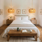 Hanging Light Ceiling Lamp Pendant Lights Rattan Hanging Lamp with Plug in Cord for Living Room Bedroom Kitchen Indoor Hanging Lamp Plug in Woven Lampshade - size: 12.6 Inch - Cylindrical Shade