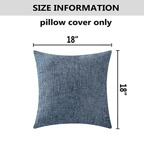 Home Brilliant Cushion Cover for Chair Decor Striped Plush Chenille Velvet Supersoft Handmade Decorative Pillowcase, Set of 2, 18"x18"(45cm), Jeans Blue - color: Jeans Blue, size: 18" x 18" (Pack of 2)