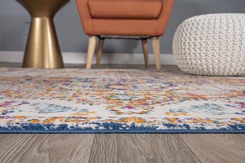 Rugshop Vintage Distressed Bohemian Area Rug for Living Room, Bedroom, Dining Room, Entryway, Office – Vibrant Multi-Color Tribal Design, 2' x 3' - color: Multi Color, size: 2' x 3' (Rectangular)
