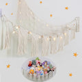 Large Stuffed Animal Hammock or Net, Macrame Boho Toy Hammock with LED Light, Decorate Net for Stuffed Animals Corner, Space Saving Hanging Stuff Animal Organizer Holder for Kids Bedroom Playroom - style: B