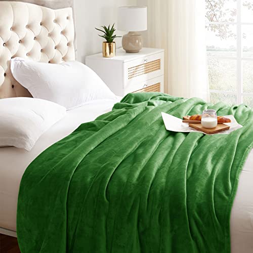 KMUSET Fleece Blanket Throw Size Emerald Lightweight Super Soft Cozy Luxury Bed Blanket Microfiber - color: Emerald, size: Throw(50"x60")