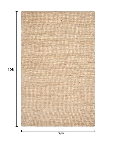 SAFAVIEH Natural Fiber Collection Area Rug - 6' x 9', Natural, Handmade Jute, Ideal for High Traffic Areas in Living Room, Bedroom (NF459A) - size: 6' x 9' (Rectangular)
