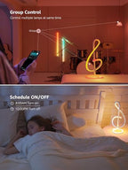 Lepro TB2 AI Smart Table Lamp, RGB+IC Addressable LED Lamps Alexa Google Home Enable, APP Control DIY Color Changing Modern Spiral Lamp, Music Sync, AI Generated Lighting LLM, 2.4 GHz WiFi/Bluetooth - style: Treble Clef