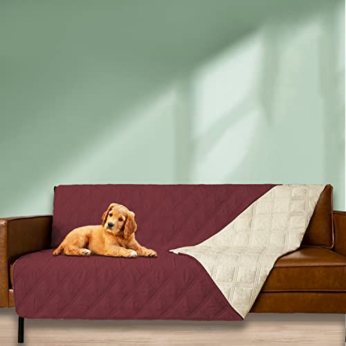 Ameritex Waterproof Dog Bed Cover Pet Blanket with Anti-Slip Back for Furniture Bed Couch Sofa - color: Burgundy, size: 30x60 Inch (Pack of 1)