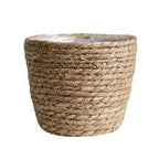 Seagrass Basket Planter, Flower Pot Cover, Storage Basket, Plant Container, Hand Woven, Plastic Liner, Beige, 7 Inch, Indoor/Outdoor
