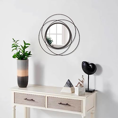 Black Circle Mirror Wall Decorative Metal Wall Mirror, Art Small Round Wall Home Mirror, Decor Living Room Bedroom Bathroom Entryway 12" - color: Round-black, size: 12"L x 12"W