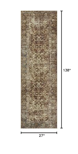 Loloi Magnolia Home by Joanna Gaines Sinclair Collection SIN-01 Rust/Lagoon 2'-3" x 11'-6", .25" Pile Height, Machine Washable, Runner Rug - color: Rust / Lagoon, size: 2'3" x 11'6" (Rectangular)