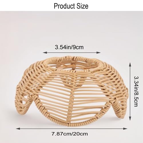 Boho Rattan Lamp Shade, Shuwea 3Pack Lotus Flower Shaped Wicker Woven Lampshades, Replacement Light Covers for Pendant Lights Ceiling Lights Table Lamps Floor Lamps Wall Sconces