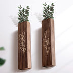 Wood Wall Planter Indoor Wall Decor for Living Room Bedroom, 4 Pack Pocket Vases for Dried Flowers Faux Greenery Plants - size: Medium