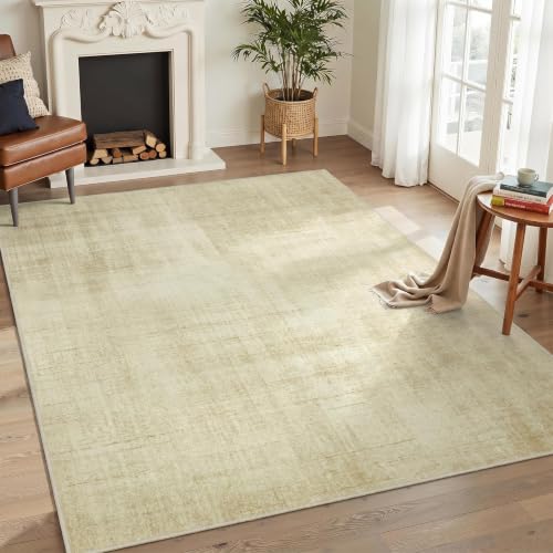 Joydeco 4x6 Area Rugs Classic for Living Room, Beige | Non Slip Machine Washable Low Pile for Bedroom Dining Room Home Office Pet & Child Friendly - color: Beige, size: 4' x 6' (Rectangular)