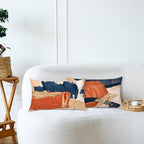 Navy Blue Terracotta Gold and Orange Throw Pillow Covers 12x20 Set of 2,Modern Boho Abstract Art Pillow Covers for Bedroom Living Room, Modern Home Decor, Boho Room Decor - size: 20" x 12" (Pack of 1)