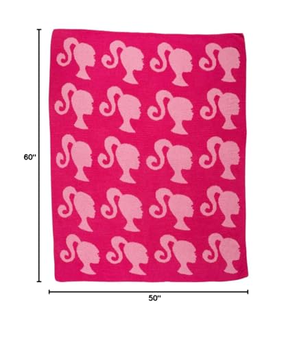 Franco Collectibles Barbie Adult Bedding Soft Cozy Chic Dream Lux Intarsia Knit Throw Blanket, 50 in x 60 in, (Officially Licensed Product) - color: Barbie, size: 50 in x 60 in