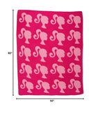 Franco Collectibles Barbie Adult Bedding Soft Cozy Chic Dream Lux Intarsia Knit Throw Blanket, 50 in x 60 in, (Officially Licensed Product) - color: Barbie, size: 50 in x 60 in