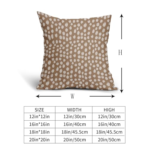 Sweetshow Brown Cream Dots Pillow Covers 16x16 Set of 2 Boho Design Polka Dot Throw Pillows Modern Trendy Print Outdoor Decorative Pillowcase Square Linen Cushion Cases Decor for Sofa Couch Bed - color: Brown Cream Dots, size: 16" x 16" (Pack of 2)