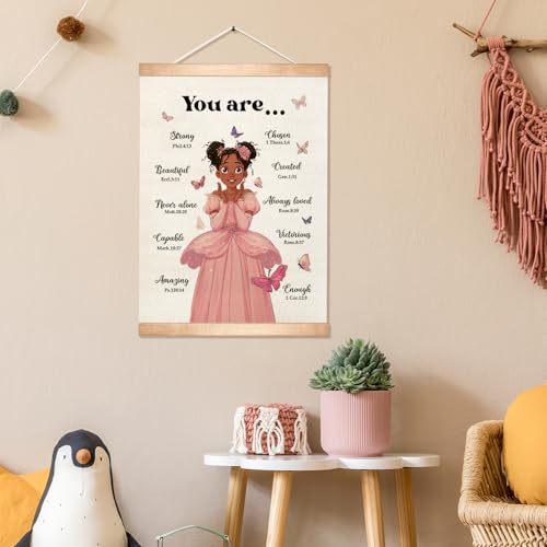 Christian Self Affirmation Wall Art Poster-You Are Amazing-Inspirational Bible Verse Wall Decor,Motivational Scripture Hanging Posters for Playroom Bedroom Nursery Classroom 14x18.5Inch (Pink01) - color: Pink01