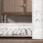 Nuloom Kerry Light Grey, 6' Square, Geometric, Soft and Cozy, High Traffic, Stain Resistant, Easy Clean, Durable Area Rug for Bedroom, Living Room, Dining Space, Den, Foyer, Entryway - color: Kerry Light Grey, size: 6' x 6' (Square)