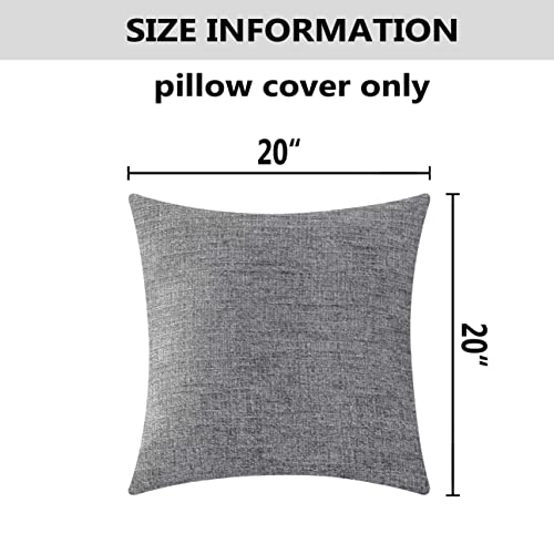 Home Brilliant Decorative Cushion Covers Chenille Square Pillow Protectors for Living Room Pillowcases for Car Chair, 20x20 inches, Set of 2, Grey White - color: Grey White, size: 20" x 20" (Pack of 2)
