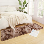 DETUM Runner Rug 2x6 Brown Tie-Dye Runner Rugs for Kitchen Bedroom Bedside Hallway Entryway Super Soft and Fluffy Carpets Washable Kids and Pets Friendly - color: Brown, size: 2 x 6 feet